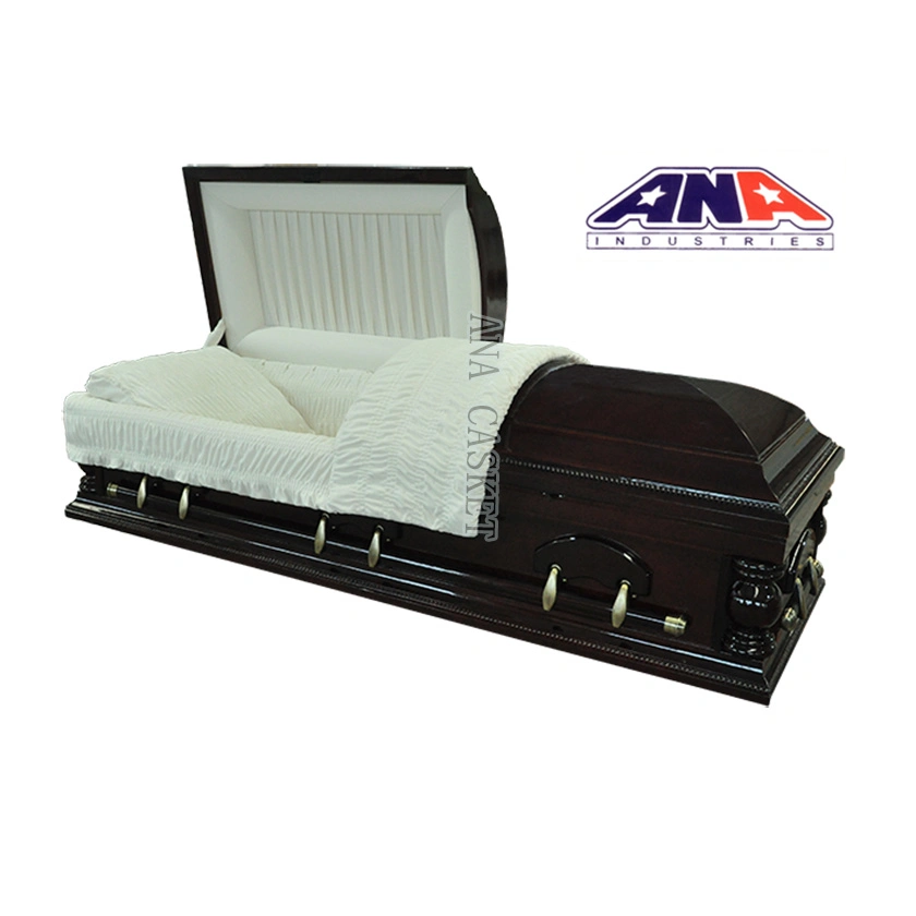 American Style Solid Poplar Funeral Wooden Casket