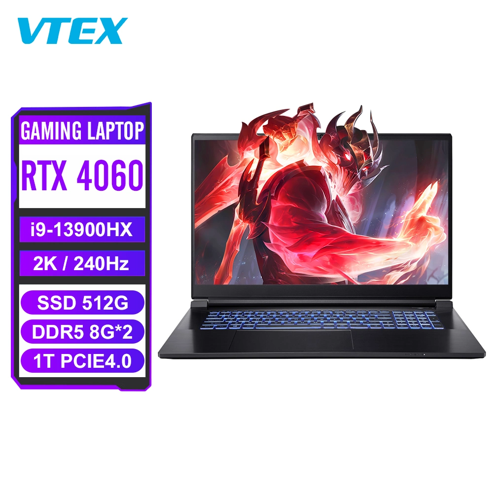 17.3 pulgadas portátil de juegos I9 13900HX Wi-Fi 6e Ax21 Bt Cnvi M. 2 de 2230 24 Hz portátil