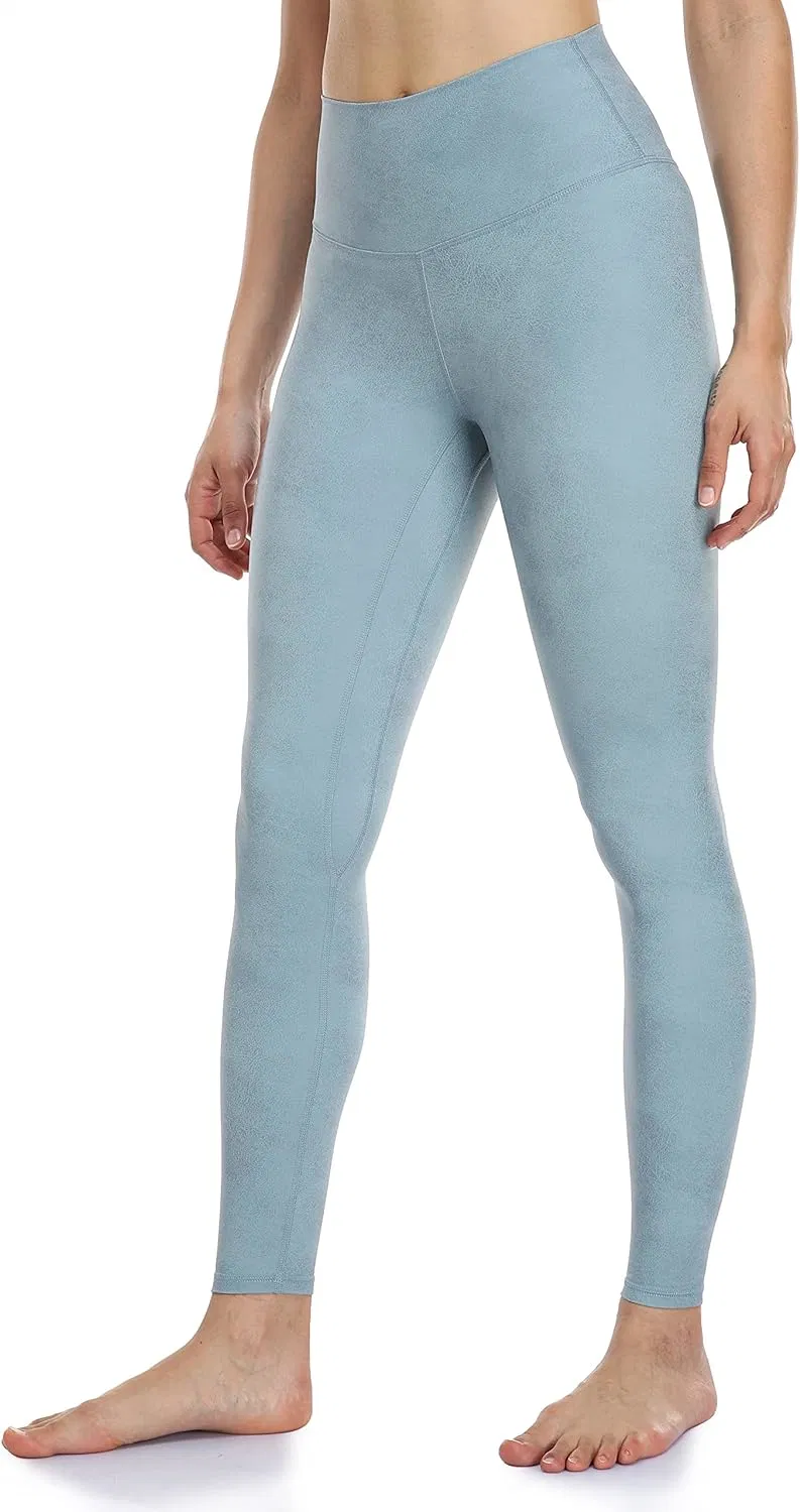 Leggings de piel sintética mate de cintura alta para mujer Yoga de longitud completa Pantalones