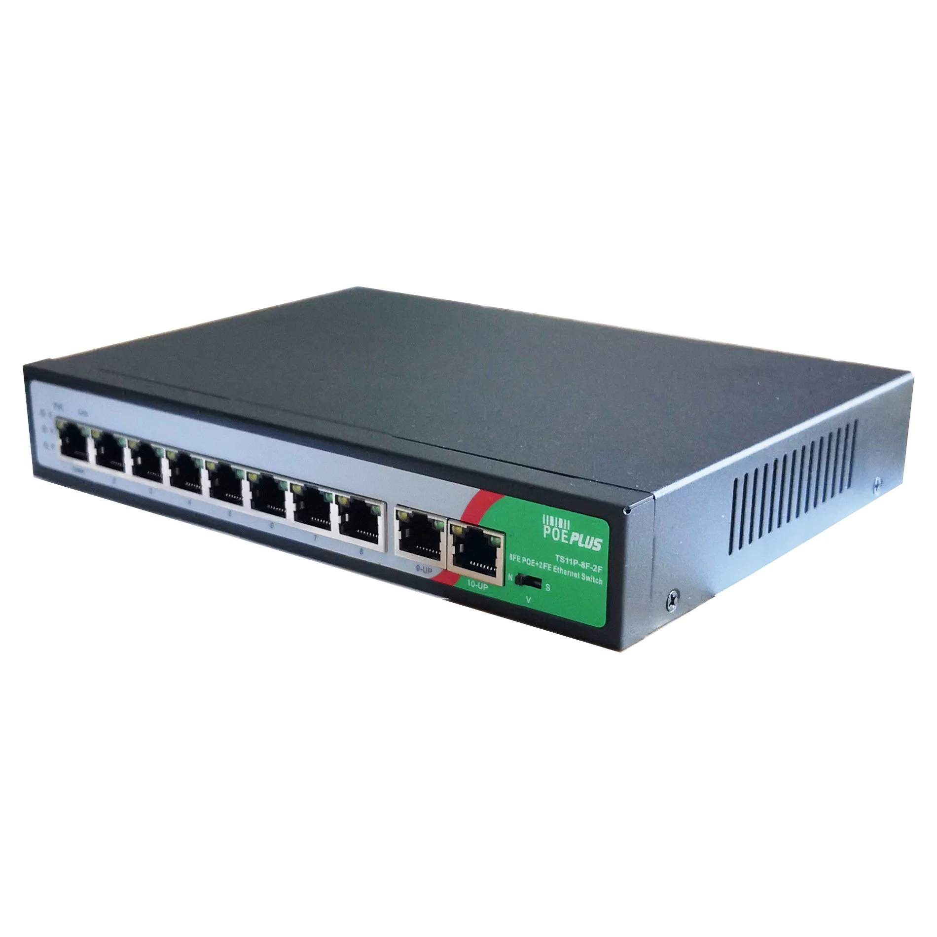 8 puertos Ethernet Poe Switch con 2 Uplink rápido 10/100Mbps