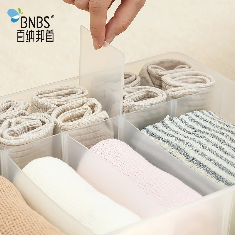 Underwear Storage Box with Spaces Socks Storage Container Plastic Box