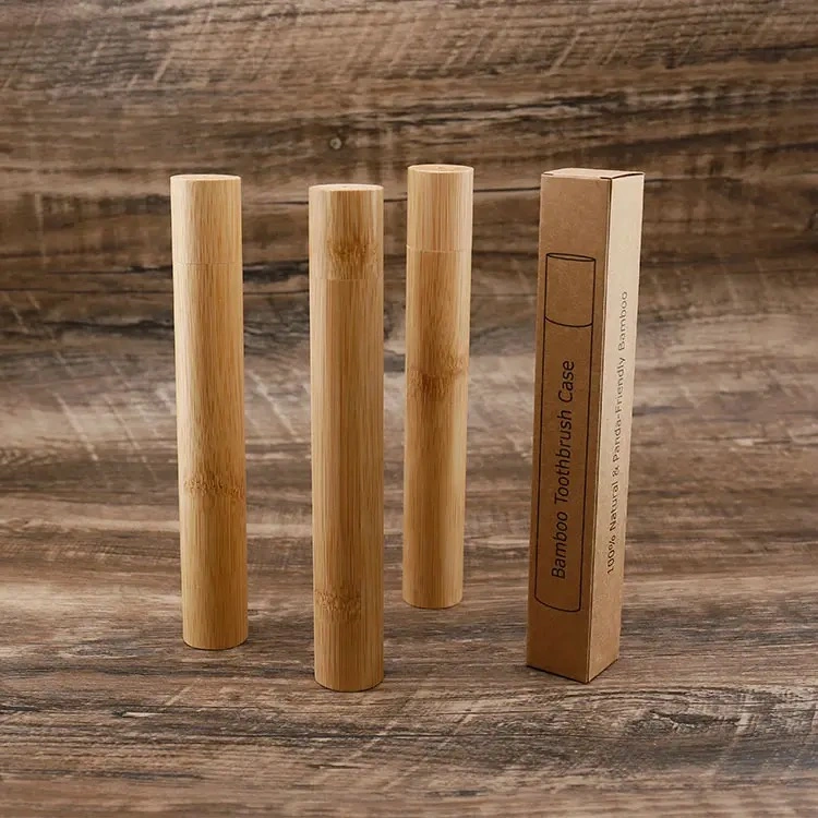 Wholesale/Supplier Bamboo Products Lip Balm Tube Case Product Natural Degradable Bamboo Toothbrush Tube for Packaging Container