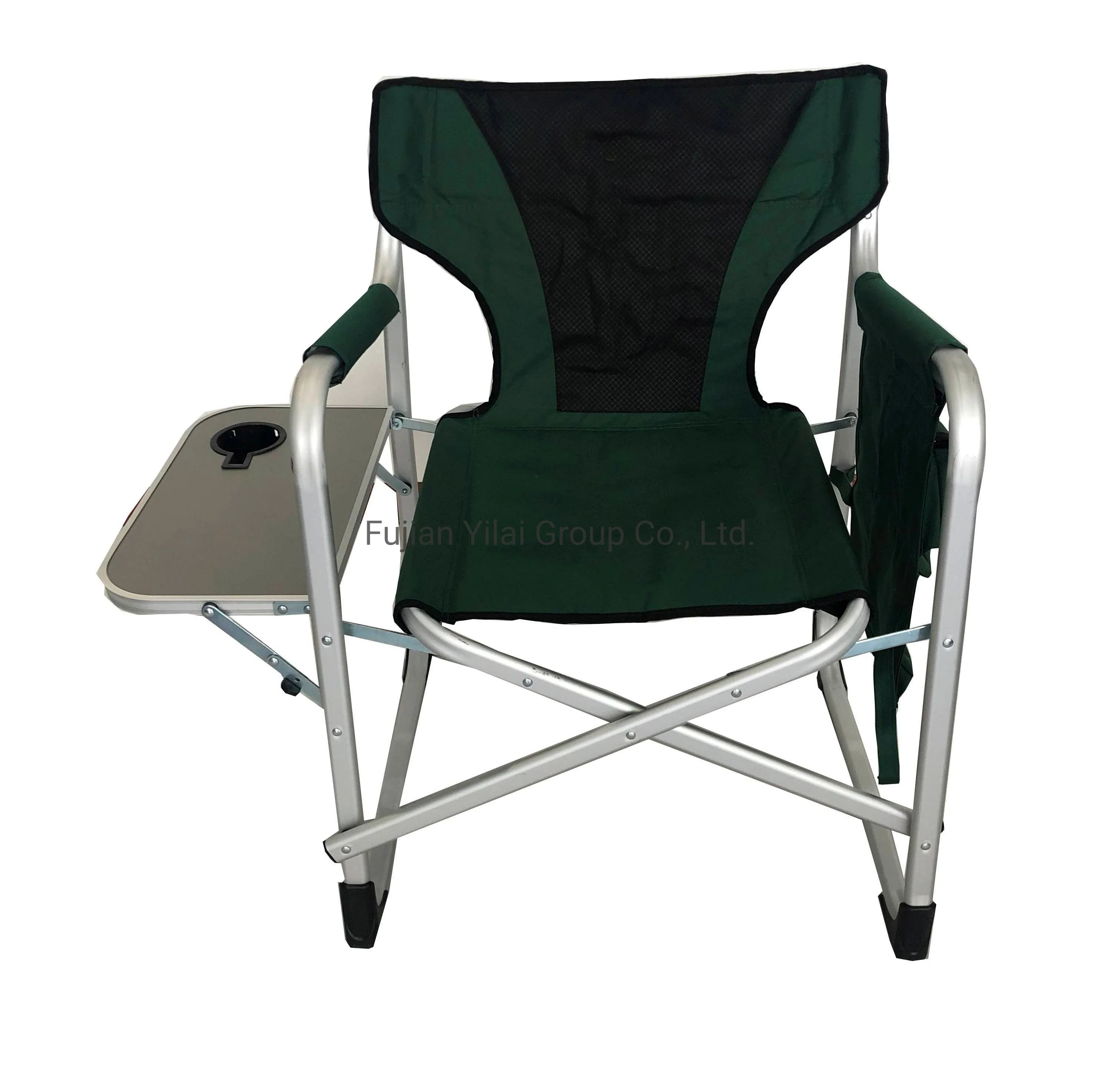 Cadeira de realizador portátil com estrutura em alumínio cadeira de peso leve dobrável para desporto Com mesa lateral