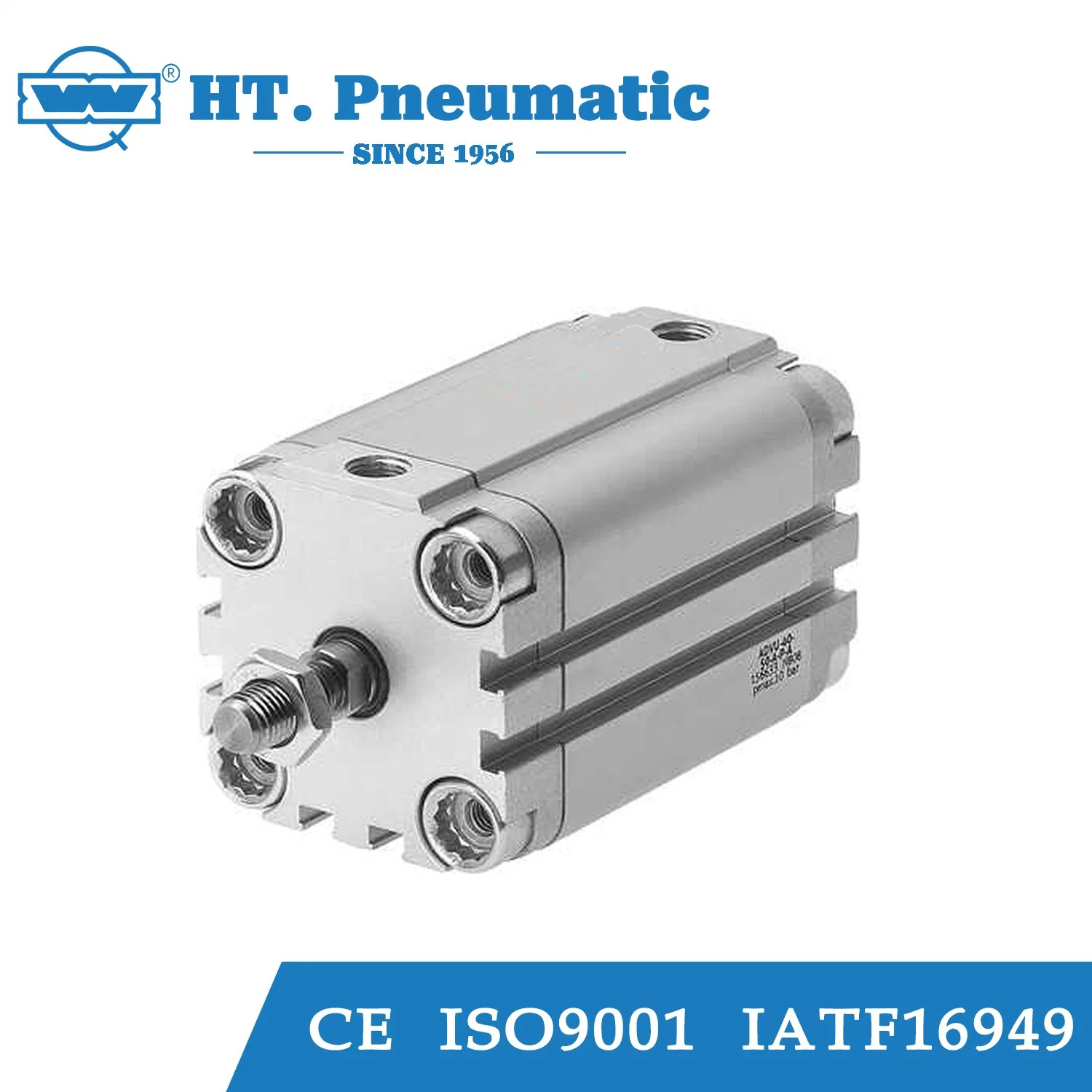 Advu Series Aluminum Alloy Double/Single Acting Compact Type Bear Large Transverse Load Pneumatic Standard Compact Air Cylinder