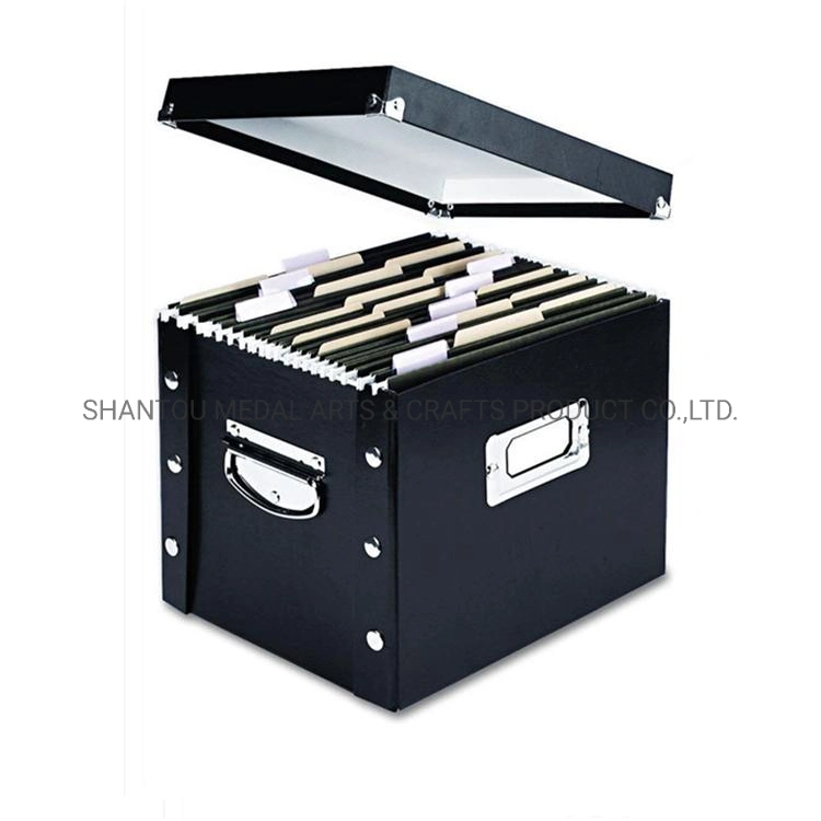 Hight Quality Metal Hanlde Corner File Box Sundries Box Blue Black White Storage Box