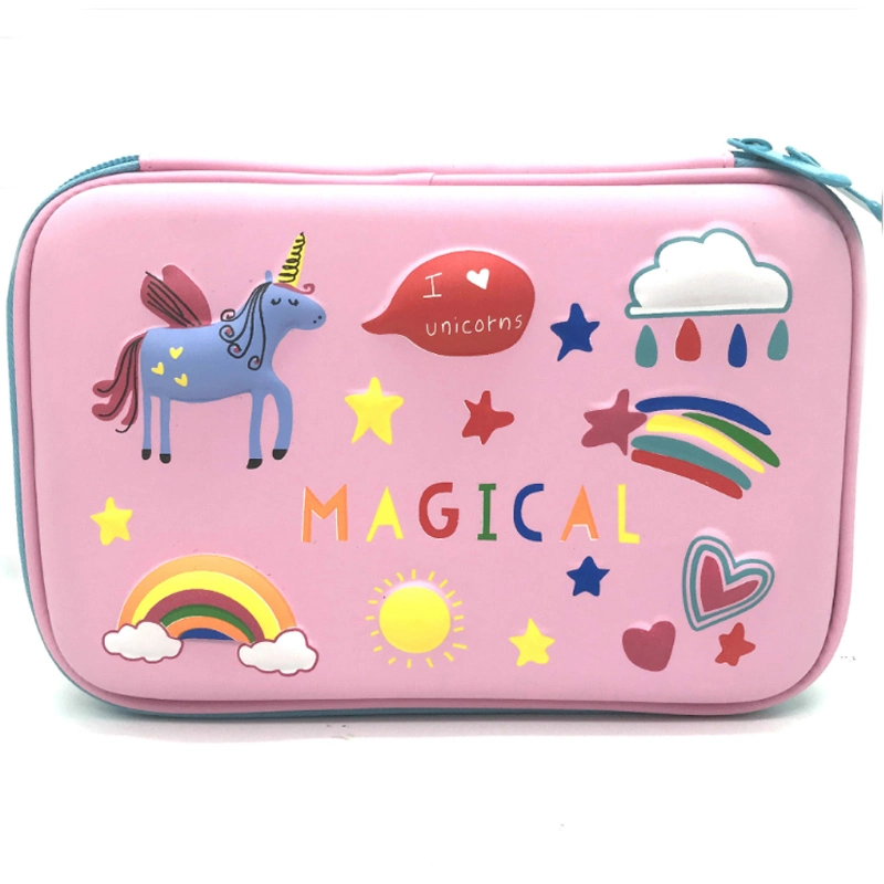 EVA Children&prime; S Pencil Bag for Kids Double Zipper EVA Smiggle Pencil Case for Cartoon Pencil Box