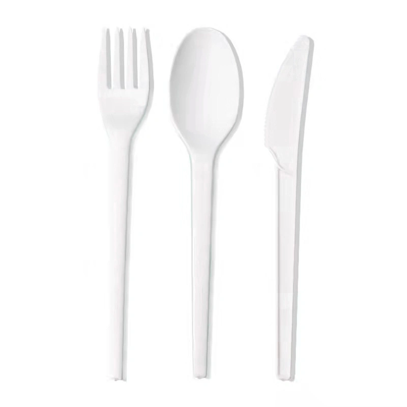 Precio al por mayor Juego de Cubertería personalizado maicena Fork cuchillo Spork Juego de cubertería 100% compostable