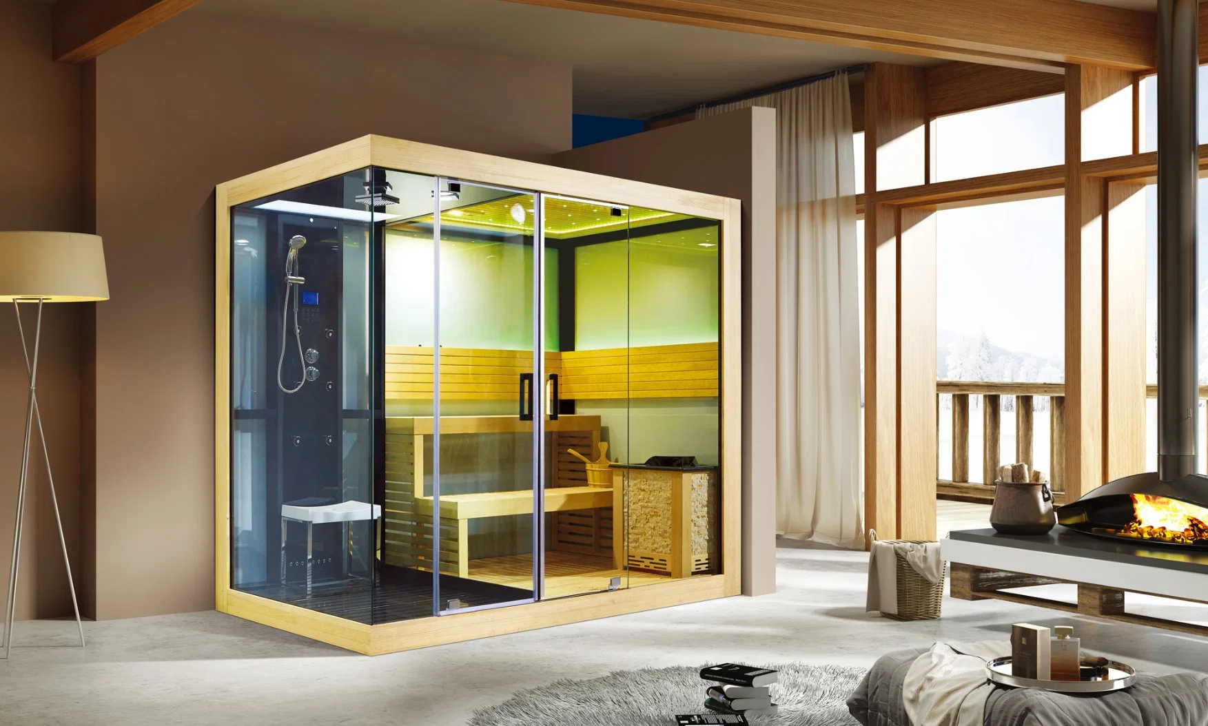 Monalisa M-6032 le luxe de 2 à 5 personne douche de vapeur Sauna Combo