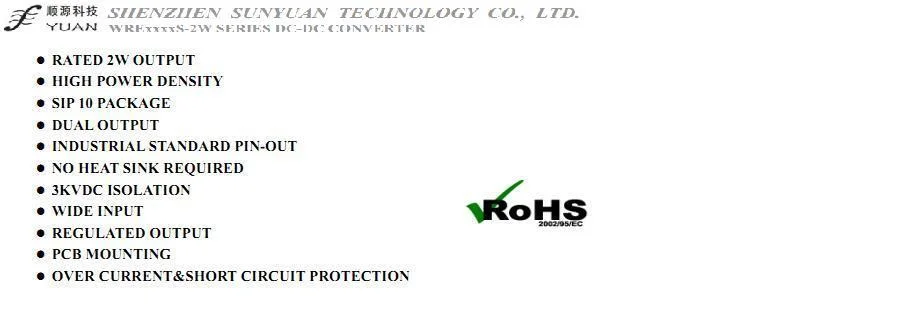 Fixed Input and Regulated Dual Output 9V to 9V DC DC Converter