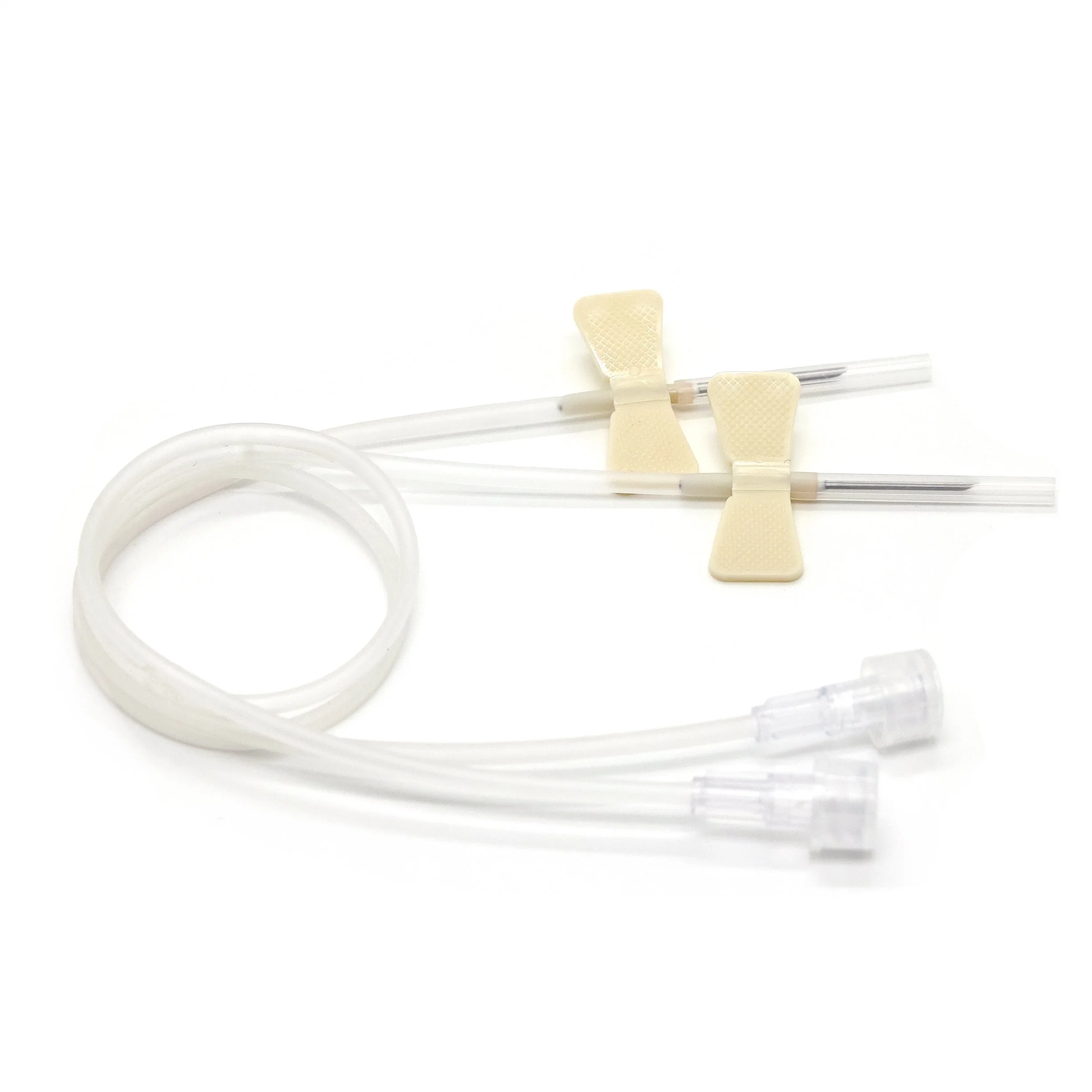 Medical Luer Lock veia do couro cabeludo Definir Butterfly agulha 19G com suporte