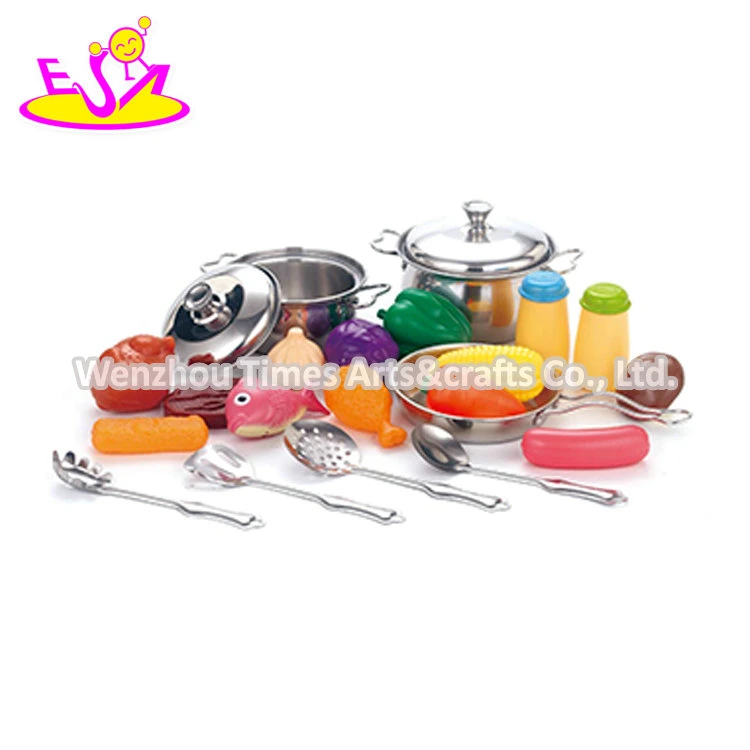 Wholesale 24 PCS Stainless Steel Toy Pots and Pans Set for Children M03A004