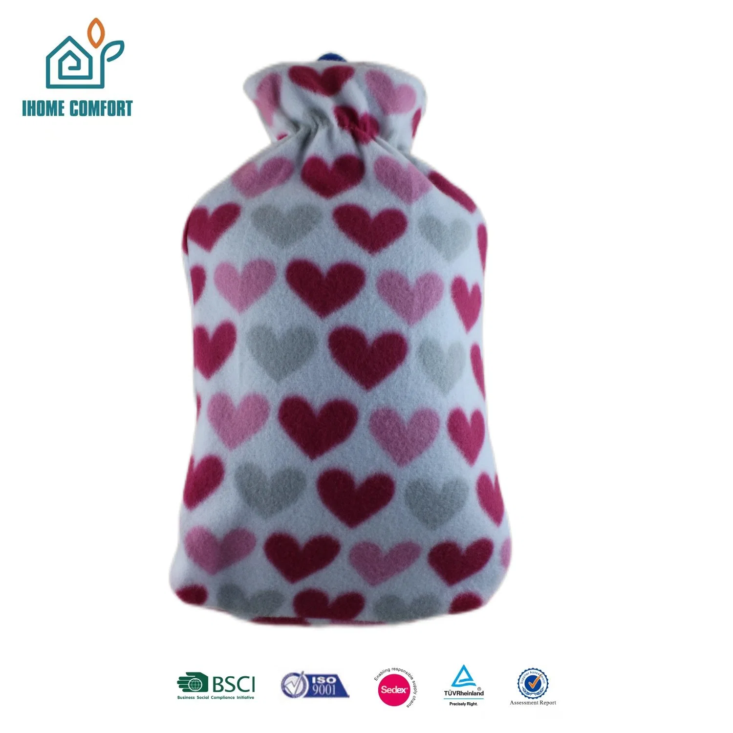 Compress Household Items Water Flooding Hand Warmer Cute Portable Hot Water Bottle with Fleece Cover