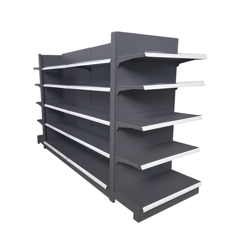 Metal Multiple Functions Double Sided Durable Gondola Shelving Systems Stoarge Shelves