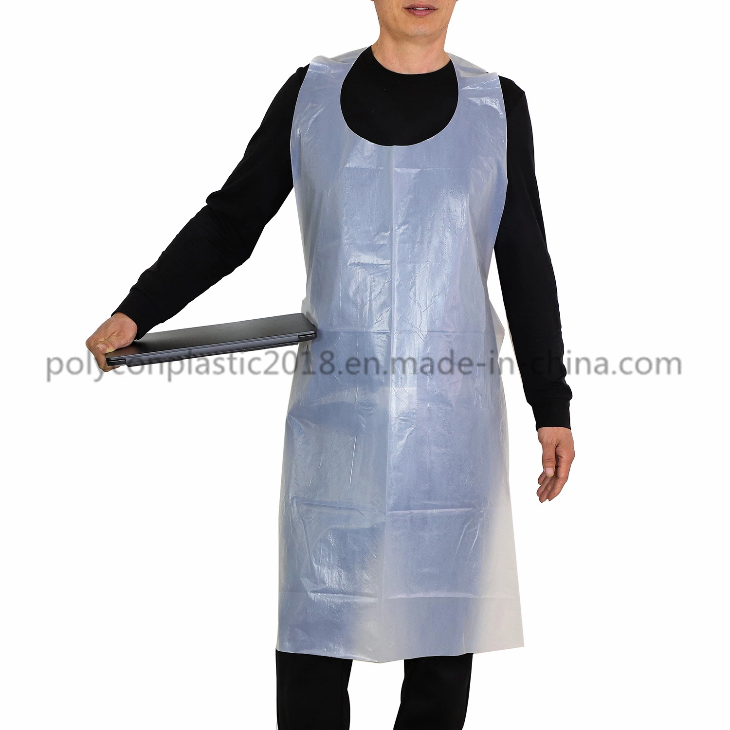 White Disposable PE Apron for Sale for Cleaning Sleeveless Apron