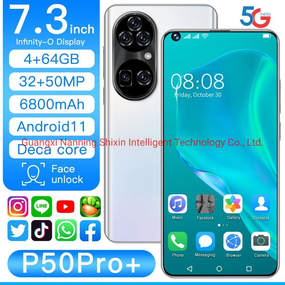 Hot Global Version P50PRO+ Android Smartphone P50PRO+ HD Large Screen 4+64GB Mobile Phones