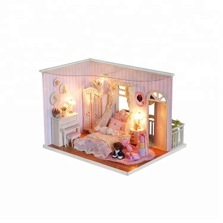 Christmas Village Gift Beautiful Princess Toy Wooden Doll House