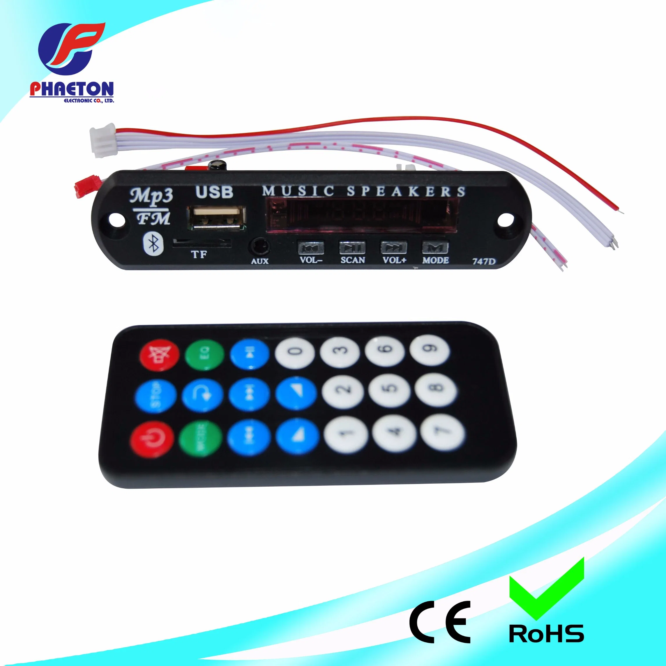 Car Audio Support MP3 FM Player with Bluetooth Decoder Board