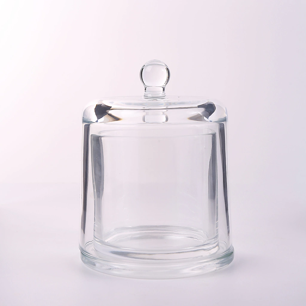 Manufacturer Wholesale/Supplier Custom Empty 4zo 8oz 9oz 10oz 16oz Clear Glass Candle Jars with Glass Lids