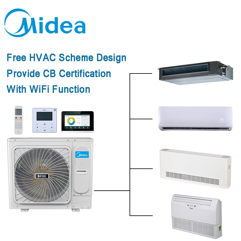 مكيف الهواء المركزي MIDEA VRV الخاص بـ R410A داخل المركبة على الحائط وحدات سكنية