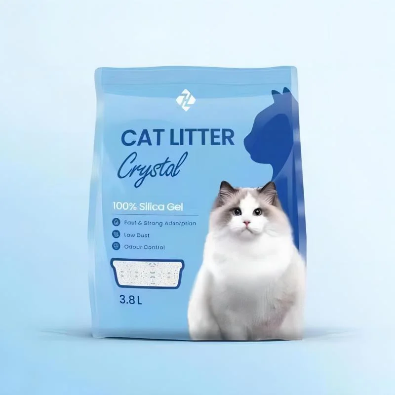 Areia de Sílica em Gel para Limpeza de Gatos 2-6mm, Areia de Sílica sem Poeira para Gatos com Fragrância.