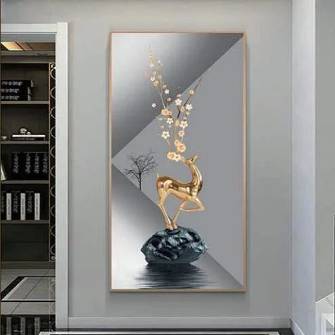 80cm * 120cm Kristallporzellan Sika Deer Porch paitings Dekorative Gemälde