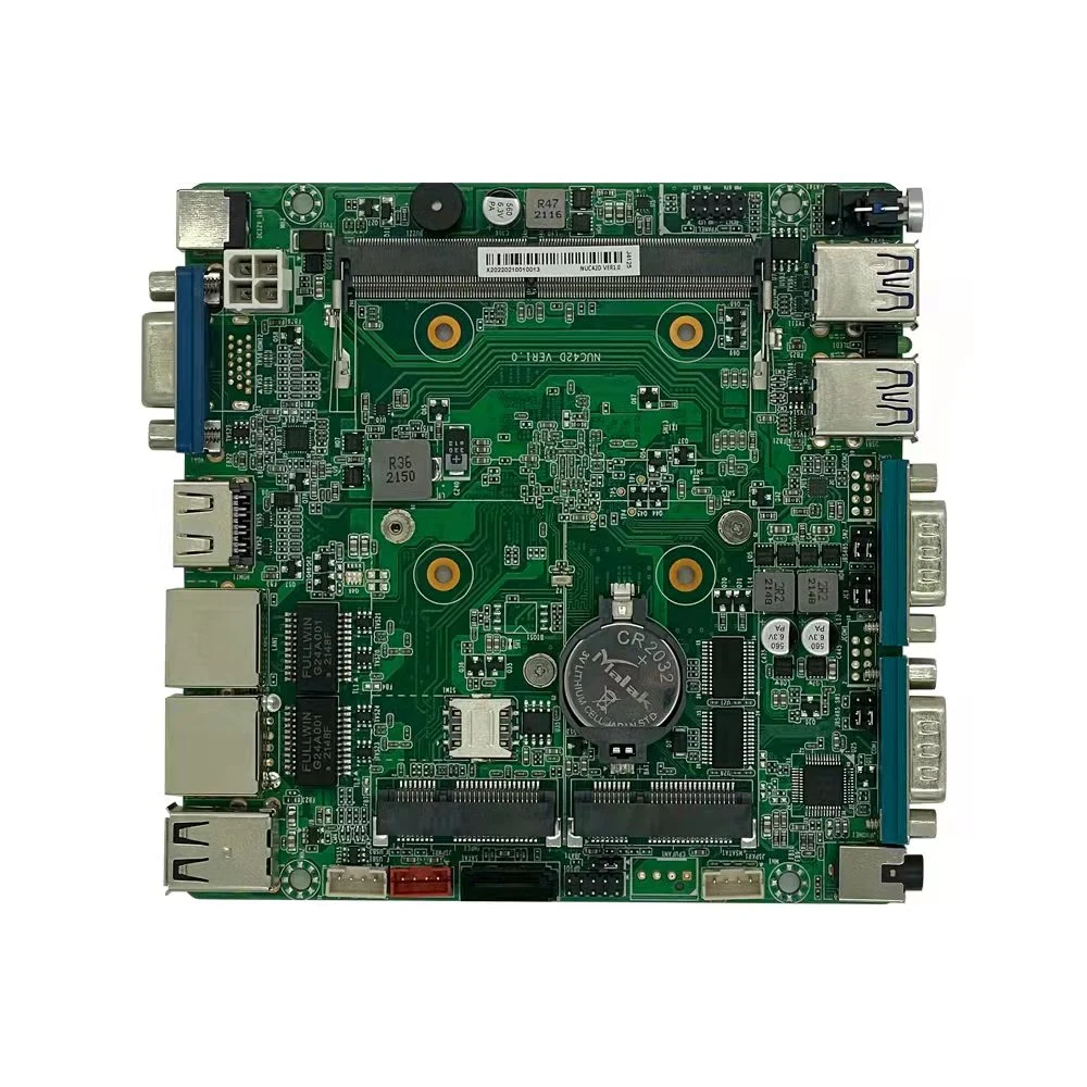 Stock Intel J4125 2 LAN 2 RS485 Small Mother Board, Main Board for Mini PC