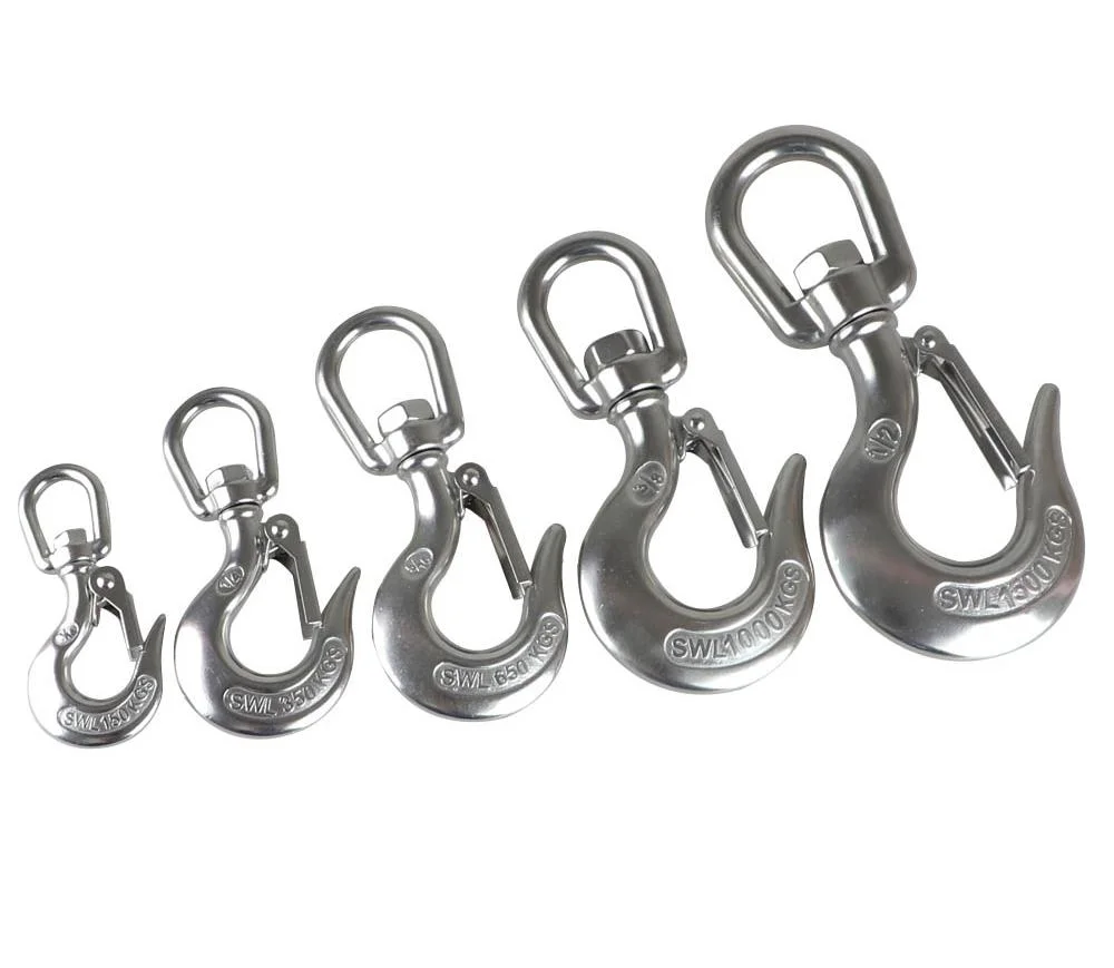 Hot Sale Stainless Steel Swivel Eye Crane Hooks Cargo Hook Accessory for Wire Rope