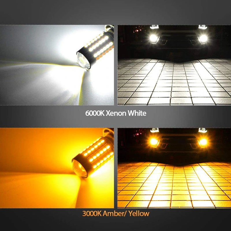 Automotive 3157 Amber/White LED Bulb for Car DRL and Turn Signal Lamp