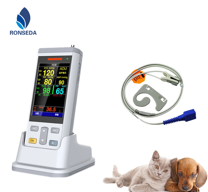 Vt200V Vet moniteur portable à usage vétérinaire moniteur Multi-Parameter tenue en main pour l'EFP Chat Chien pet