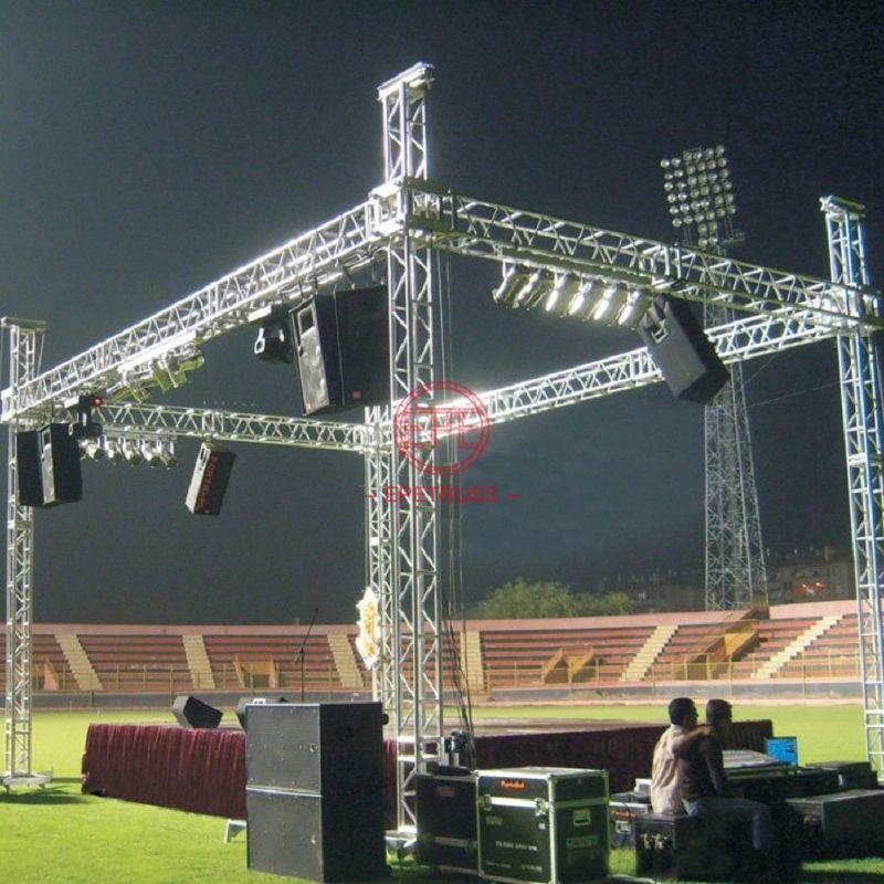 Aluminum Lighting Portable Mobile Event Concert Wedding Display Stage Equipment Truss with Roof System and Hoist Rigging