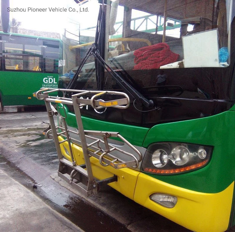 Yellow Coated Durable Steel Tube Rack for 2 Bikes Supported on Bus