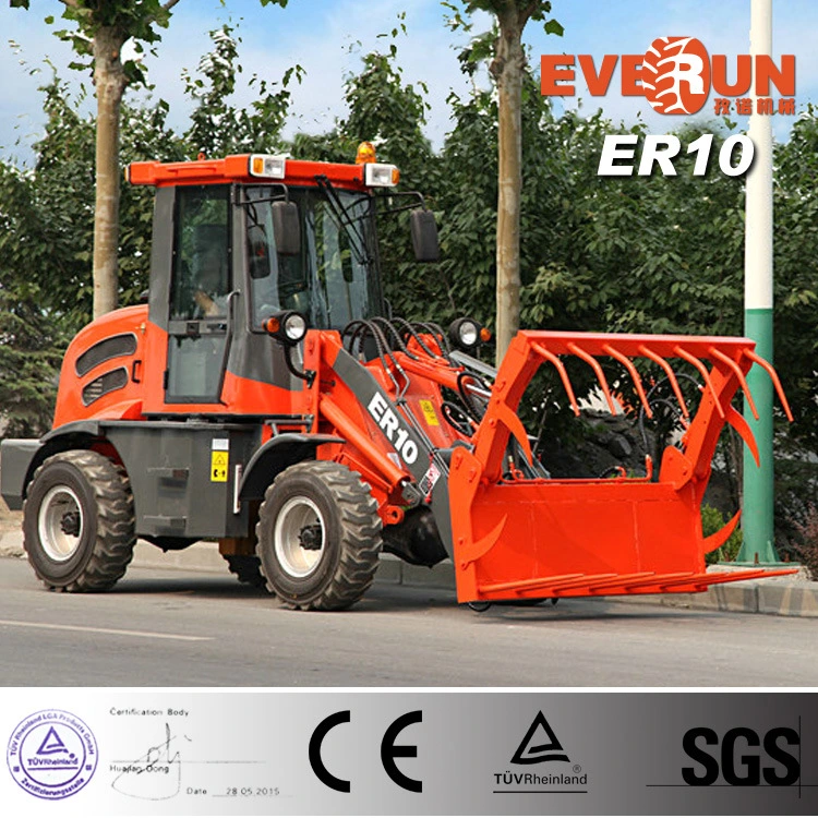 Top Quality Well Designed Er10 Garden Everun 4WD Wheel Loader with Log Grapple