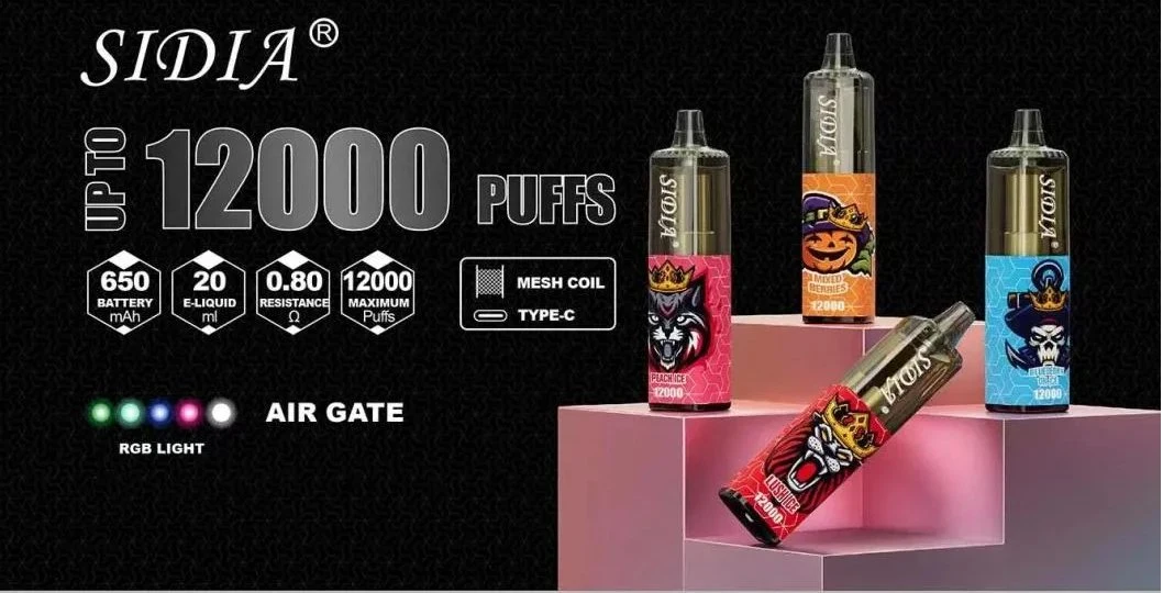 Popular Taste Mesh Coli Sidia 12000 Big Puffs EU Certificate Wholesale/Supplier Disposable/Chargeable Vape E Cigarette Sample Free