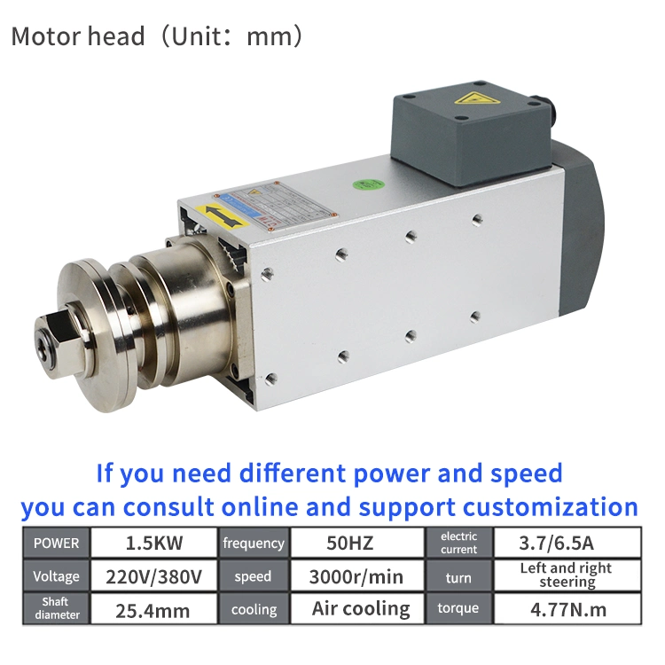 Sierra Eléctrica trifásica CNC Router Grinder imán permanente Motor de husillo de alta velocidad para amolado de aluminio