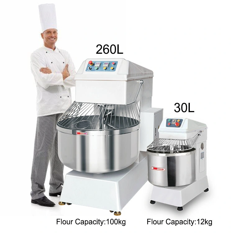 10L 260L Equipos de cocina para panaderías industriales y comerciales 20kg 50kg 100kg Equipos de mezcla de pie de soporte Planetario Mezcladoras de masa de pan en espiral Máquinas mezcladoras de masa de pan