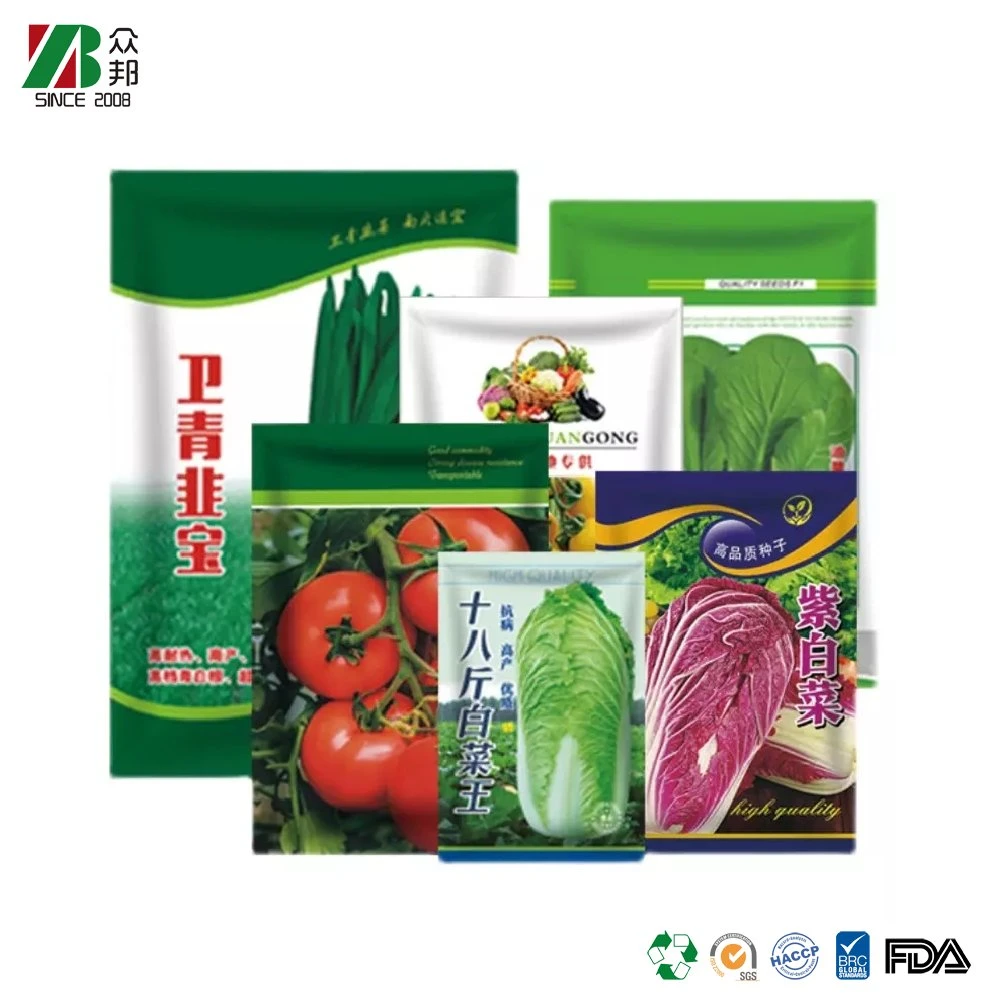 Traditional printing Plastic Stand Up Agricultural Seed Packaging Bags vegetable seed packaging