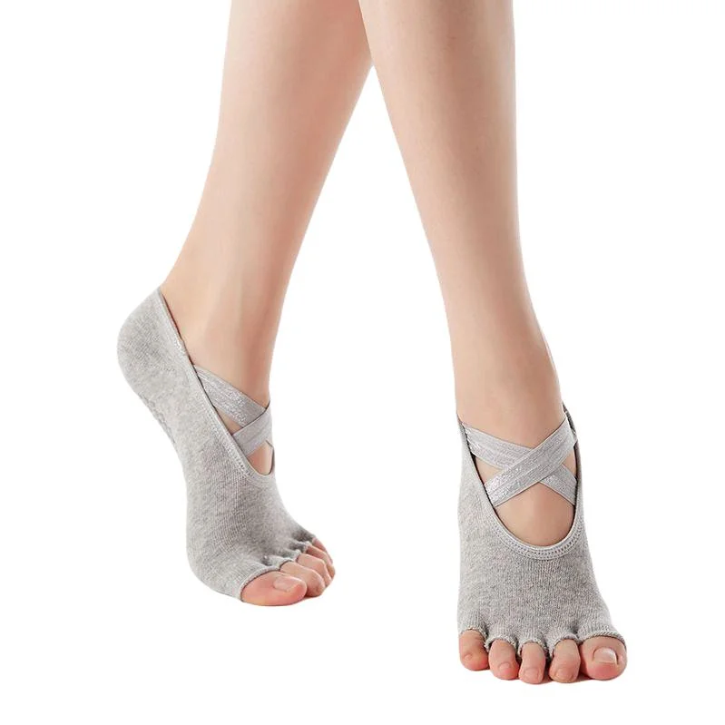 Wholesale/Supplier Women Cotton Non Slip Toe Grip Sport Yoga Socks