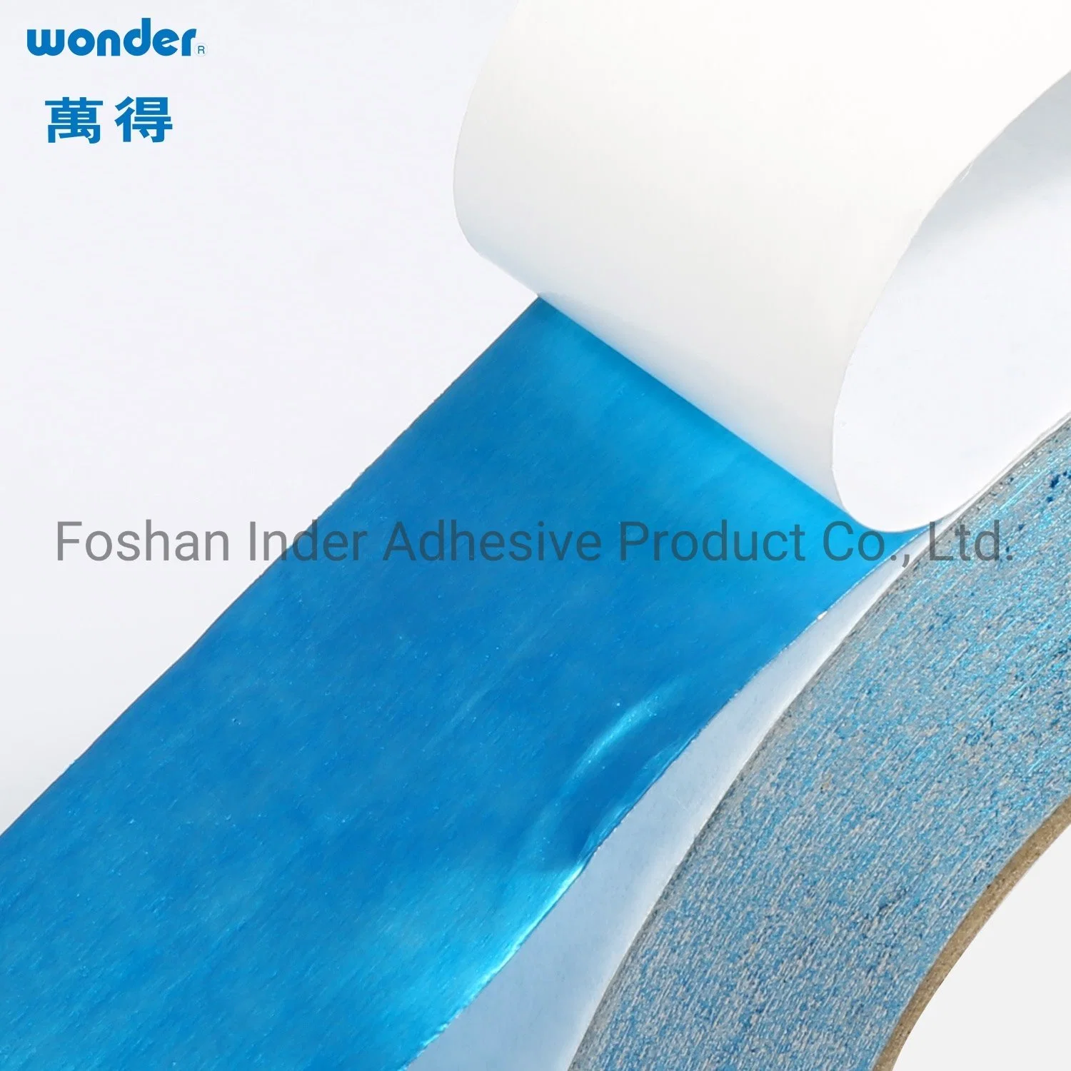 Water Based Acrylic Adhesive Double Side Blue Aluminum Foil Tape with Easy Release Liner