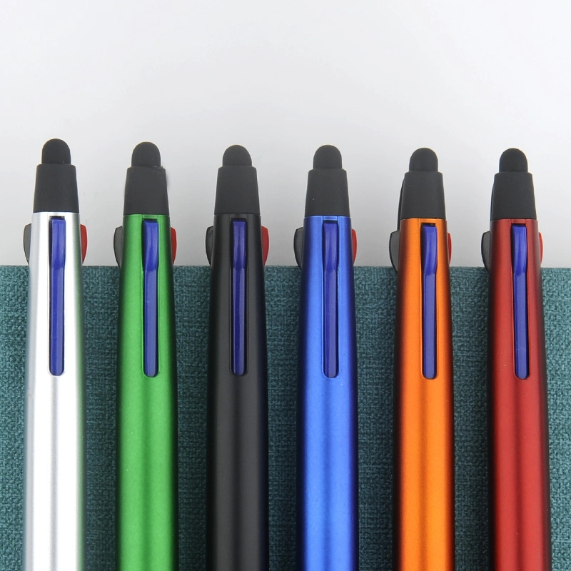 3-in-1 Business Promotional Multi Color Stylus Bamboo Ball Point Pen