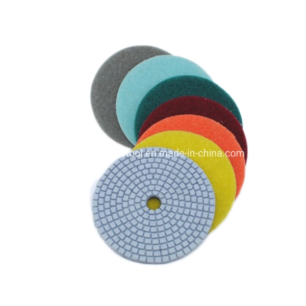 100mm 4 Inch Stone Flexible Pane Resin White Wet Polishing Pads