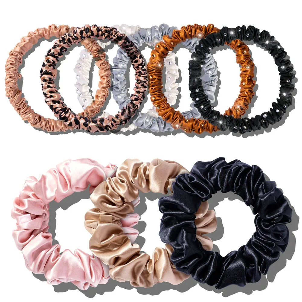 New Arrival Small Crystal Scrunchies Mulberry Silk Scrunchie Set 3PCS Set Hair Accessories for Woman Hair Band/Hair Tie