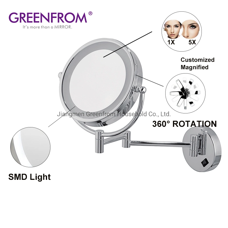 8.5 Inches LED Wall Mounted Mirror Hotel Bathroom Using