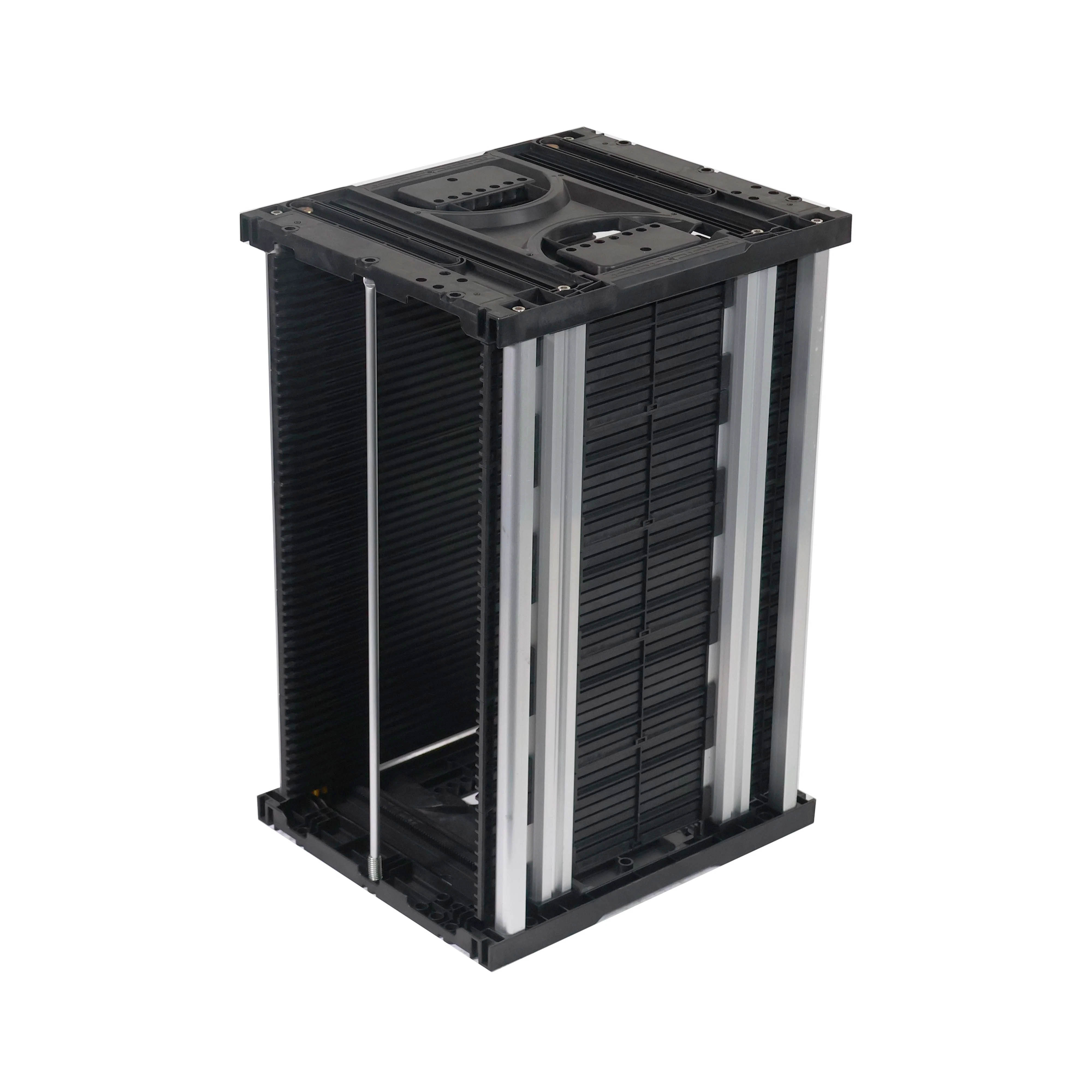 Plastic Base PCB Container Vertical Stacking Gear Track Rack for SMT Line