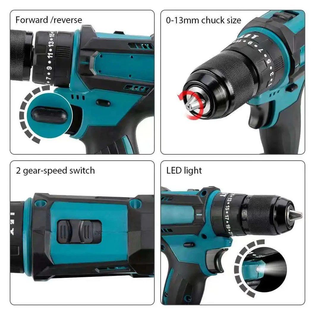 18V Cordless Driver Drill 2000mAh Li-ion Battery Household Multi-Functional Impact Screw Driver Li-ion Cordless Drill