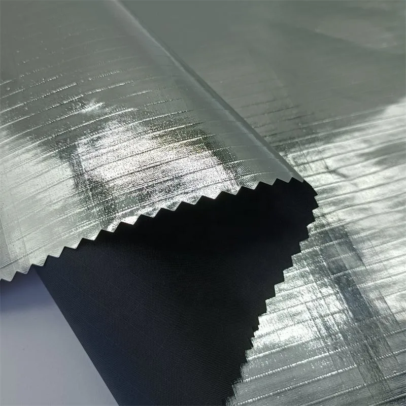 Folha de estampagem a quente 100% tecido de nylon Reflective ripstop nylon Silver Fotografia de tecido revestido