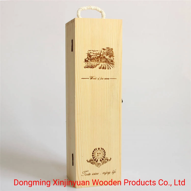 New Style Hollow Zwei Flasche Solid Wood Wein Flasche Geschenk Box Weinkartons