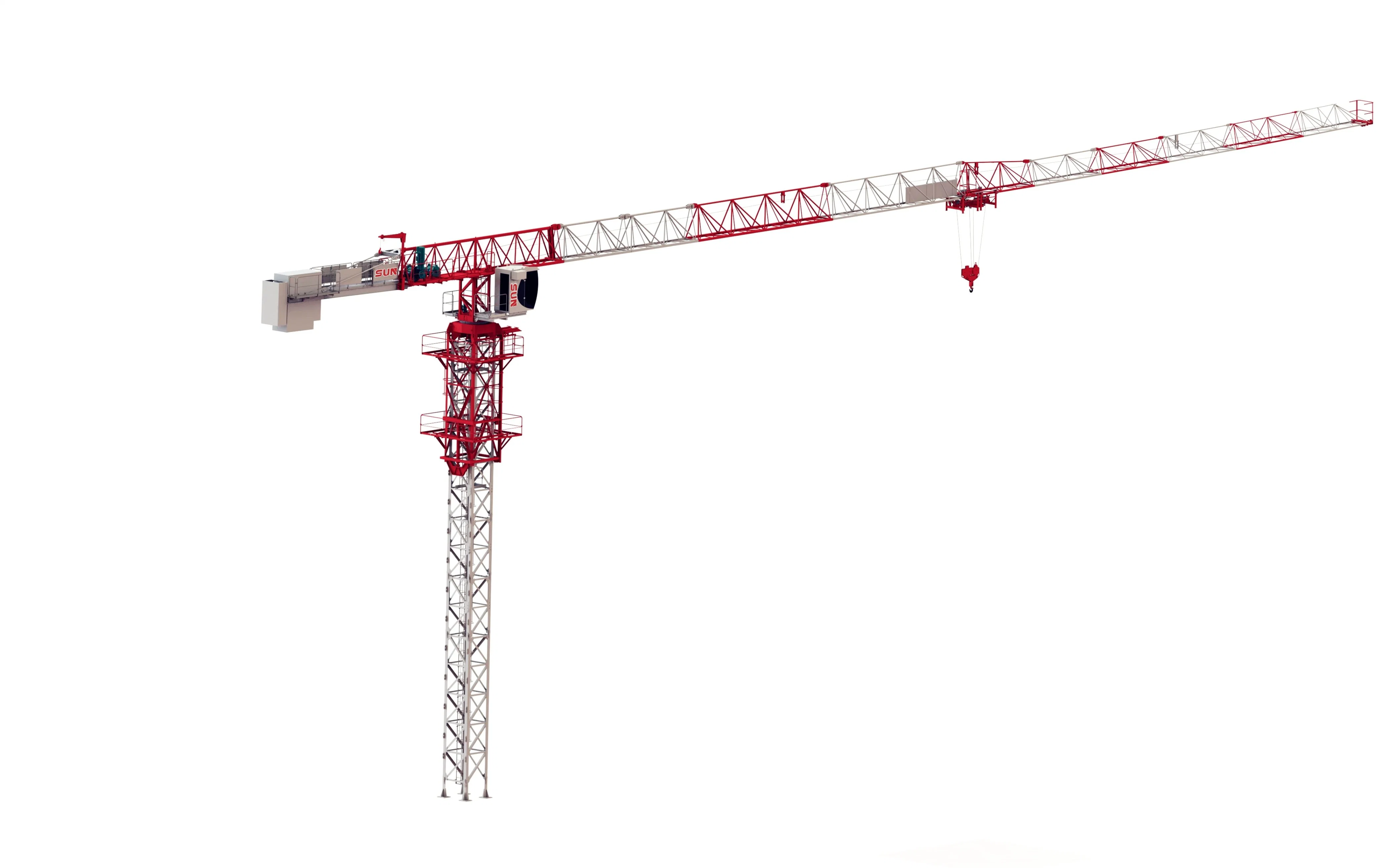 Sun Factory Qtp7022-12t longitud 70 metros carga máxima 12t estacionario Grúa de Torre Flat Top para la Venta Maquinaria de Construcción Equipo sin tapa