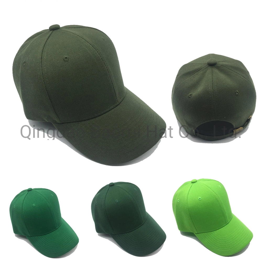 El verde de acrílico blanco Gorros sombreros deportiva con hebilla Metal