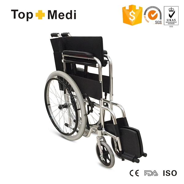 New Non-Tilted Topmedi China Cheapest Power Wheelchair Lightweight Manual with Factory Price