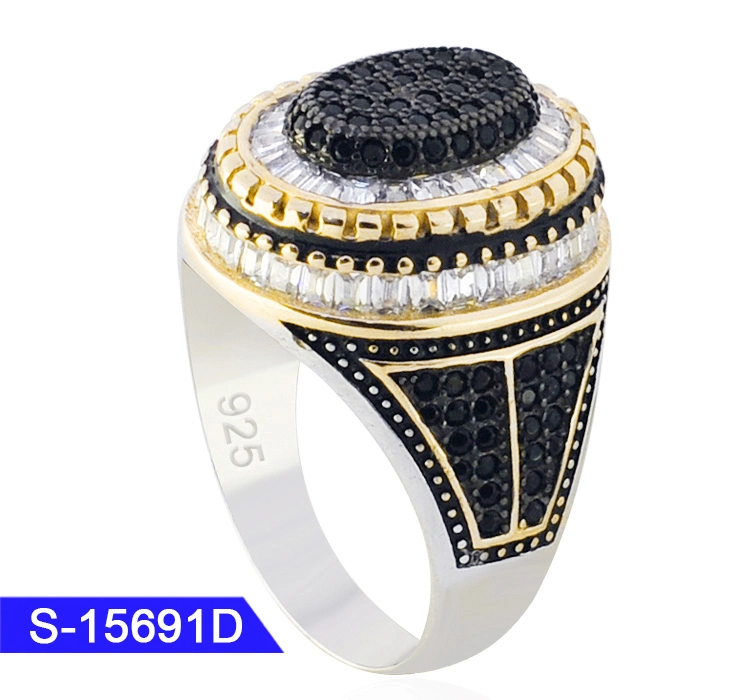 925 Sterling Silver Fashion Jewelry Islamic Micro Pave CZ Stone Ring for Men